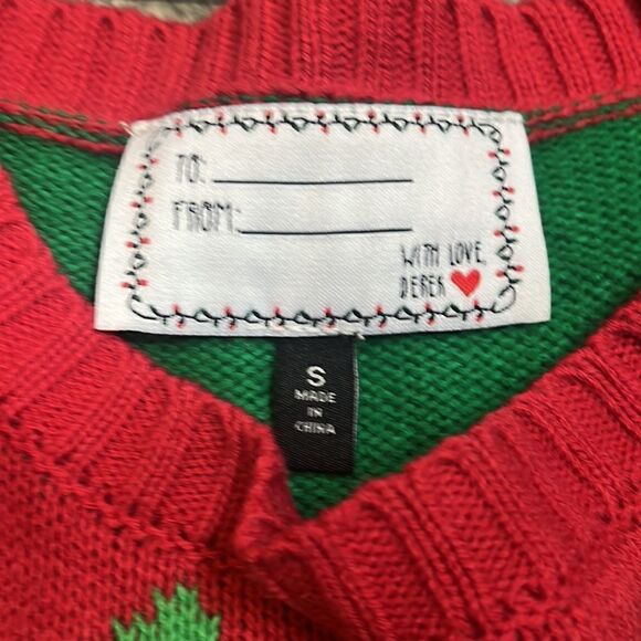 UGLY CHRISTMAS TREE SKIRT SWING SWEATER HAPPY HOLIDAYS SEQUINS WITH BELLS M NWOT - Picture 7 of 8